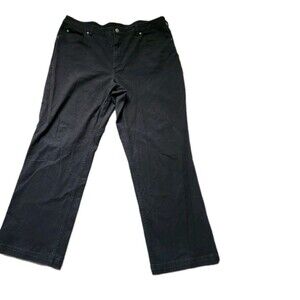 Duluth Trading Co Womens Black Denim Jeans Straight Leg Lightweight Sz 18x31 GUC